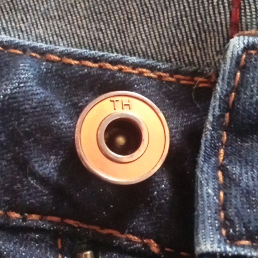 Hilfiger Women Crop Dark Blue Jeans Tommy Hilfiger Sz 12 - Picture 4 of 10